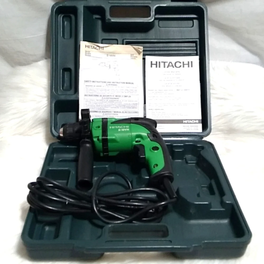 Hitachi Electric 3/8" Chuckless D 10VH Drill W/Side Handle & Crush Proof Case - Picture 1 of 7